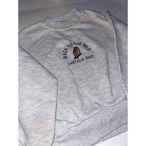 VTG 90s Jerzees Castalia Oh. Owl Back To The‎ Wild Sweatshirt Youth Sz Small